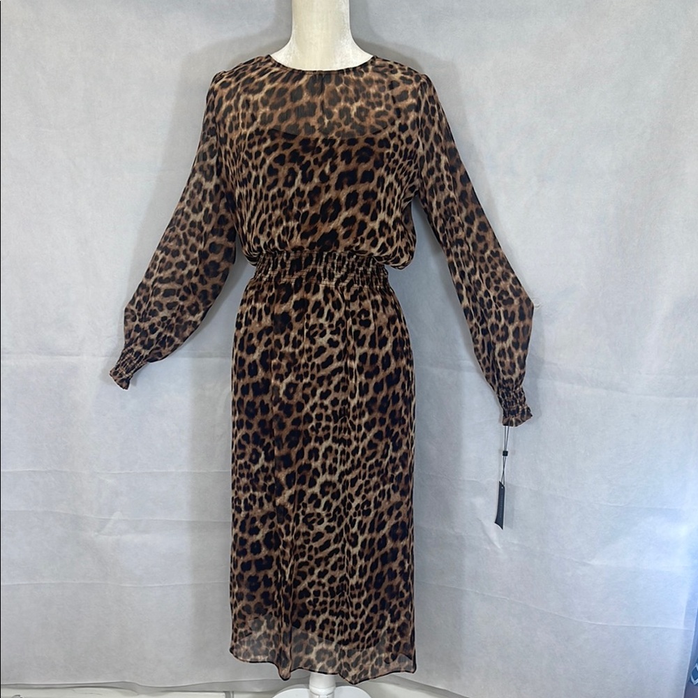 Leopard Print Long Sleeve Dress - Picture 7 of 14